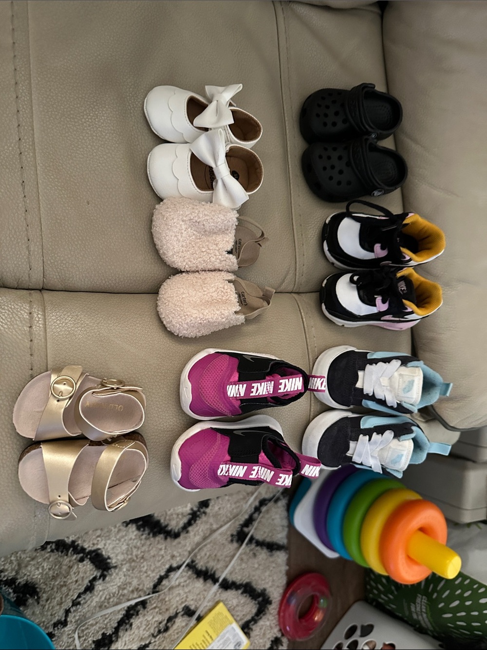 Bundle from 0-3 - 5 upNike Kids Magenta, Black and White Slip-On Sneakers
